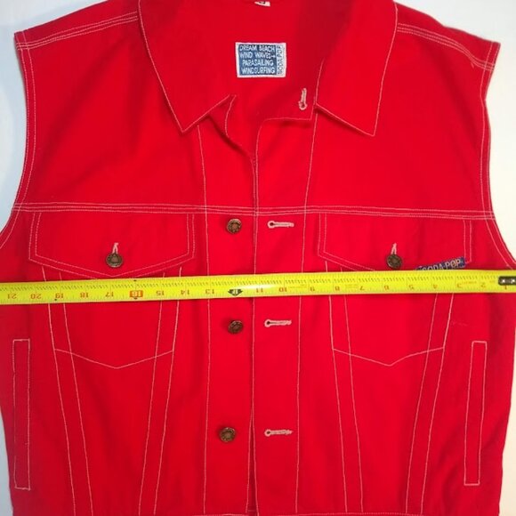 Soda Pop Superior Equipment  NWOT   thick denim vest/sleeveless shirt - size S - - Picture 13 of 15